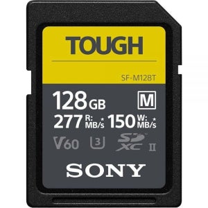 소니 TOUGH- M 시리즈 SDXC UHS-II 카드 128GB V60 CL10 U3 맥스 (SF-M128T/T1)