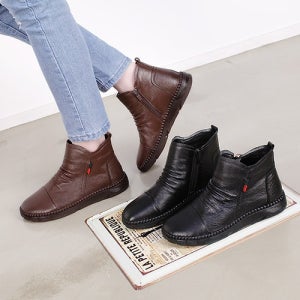 소가죽 첼시부츠 여성방한 겨울방수 통굽앵글3cm