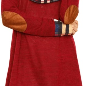 여성 긴팔 체크 튜닉 격자무늬 카울넥 원피스 Alaster Queen [미국항공출고]