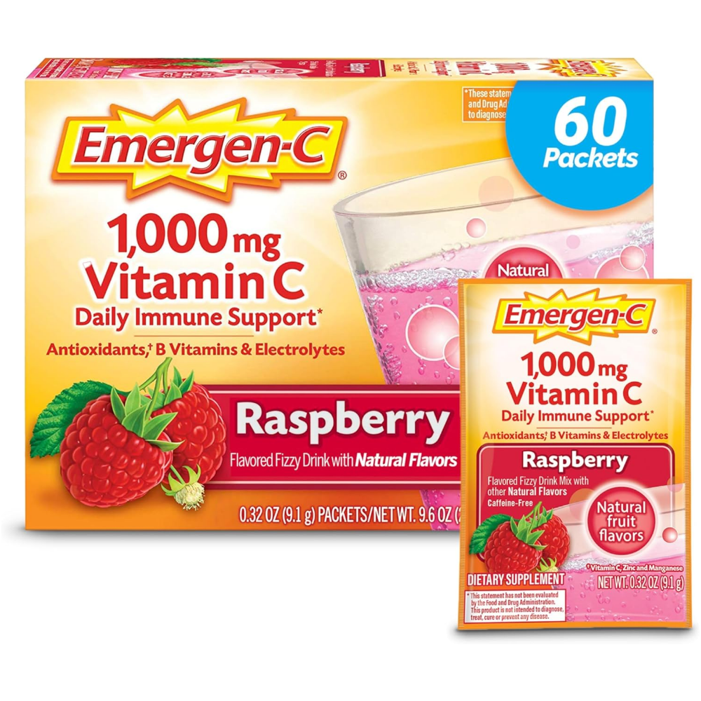 이머전씨 <b>비타민</b> <b>C 파우더 1000mg</b> 60포 라즈베리맛 emergen-<b>c</b> <b>비타민</b>씨
