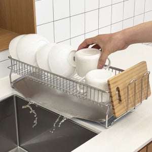 이브리영 연마제없는 미니 304 올스텐 1단 식기건조대 물빠짐 설거지 정리대