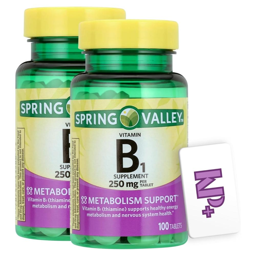 <b>스프링밸리 비타민 B1</b> 티아민 Thiamin 250mg 100 정 x2팩