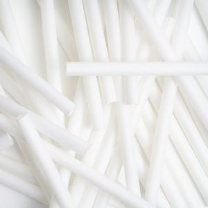 9X210 스무디 PLA 빨대 벌크포장 화이트 200개 두꺼운 카페용 스트로우