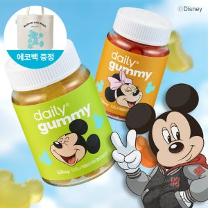 [에코백 포함] 디즈니 데일리 구미 멀티비타민, 비타민C 제로슈가 젤리 60구미 2병