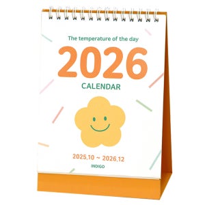 인디고 캘린더 오늘의 온도 탁상 달력 (25년 10월-26년 12월) (팝 오렌지)