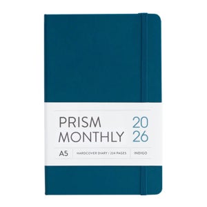 인디고 다이어리 2026 프리즘 A5 먼슬리 스케줄러 (날짜형 25절 월간) (피콕블루)