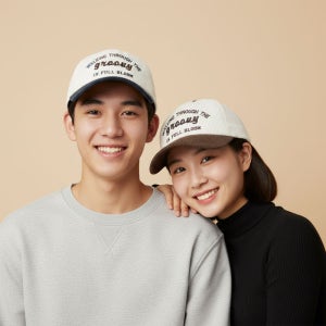 그루비 코듀로이 모자 캠프캡 남자 명품 커플 빅사이즈 투톤 볼캡 모자