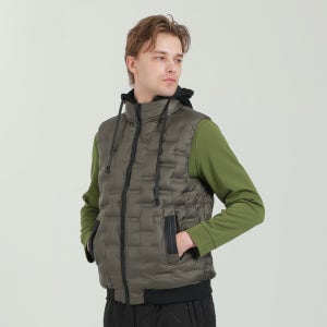 남성 골프웨어 퀼팅 패딩베스트 웰론 충전재 겨울 방풍 후드조끼 후드탈부착 패딩 남자골프조끼