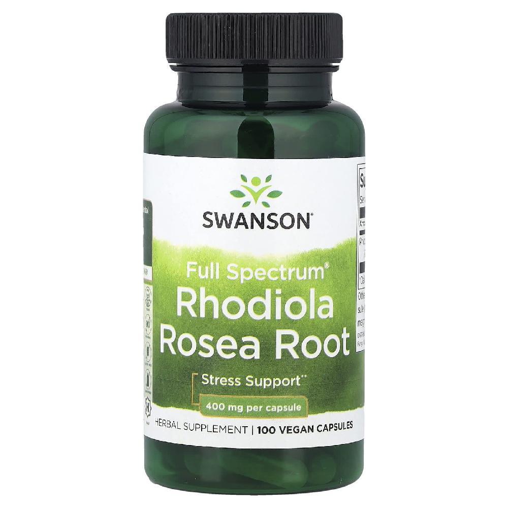 스완슨 풀스펙트럼 홍경천 뿌리 400mg 비건 100정 <b>Rhodiola</b> Rosea Root