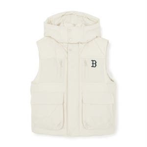 [MLB] 고프코어 립스탑 4포켓 후드 패딩조끼 BOS (D.Cream) 3ADVB0256