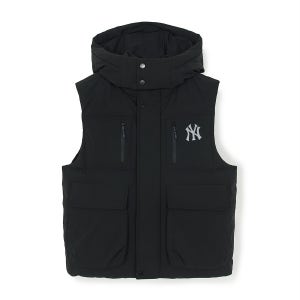 [MLB] 고프코어 립스탑 4포켓 후드 패딩조끼 NY (Black) 3ADVB0256