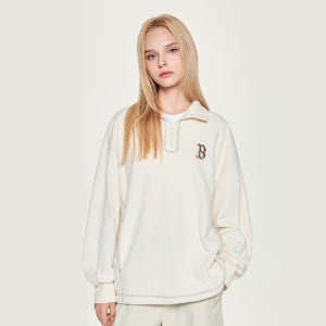 [MLB] 베이직 아웃도어 테리기모 하프집 맨투맨 BOS (Cream) 3AMTB1056
