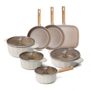 STOLTZ 슈톨츠 크림 냄비 프라이팬 IH 인덕션 올인원 7종 세트 (편수18+양수20+양수24+전골24+팬24+사각팬28+팬30)