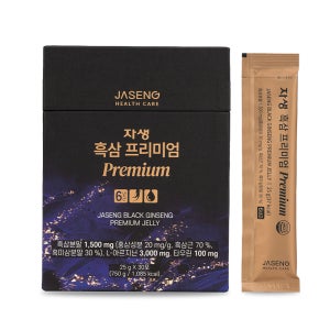 자생 흑삼 프리미엄 25g, 30개 6년근 흑삼 원물 고함량 흑삼 1,500mg 아르기닌 3,000mg 애플망고맛 건강식품 스틱젤리