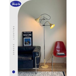 크림톤 더블피쉬 플로어램프 모던 심플 재패니즈 레트로 거실 소파 무드 스탠드조명 크림