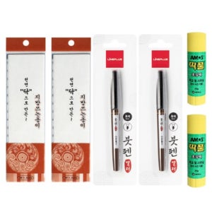제사 지방 종이 쓰기 명절 차례 제사용 한지 용지 지방지 붓펜 세트 2개