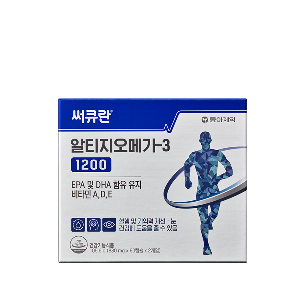 동아제약 써큐란 알티지 <b>오메가3</b> EPA DHA 1200mg 120캡슐 엔초비 추출