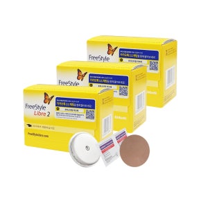 프리스타일 리브레2 무채혈 연속혈당측정기 3개 (14일분X3개) (패치 4매 + 알콜솜 6매 증정)
