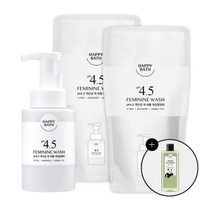 해피바스 쑥 버블 대용량 여성청결제 300ml+300ml리필 2입