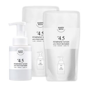 해피바스 쑥 버블 대용량 여성청결제 300ml+300ml리필 2입
