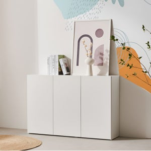 높은 거실장 티비다이 낮은 티비장 tv 장식장 선반 깊은 2단 1200 H800, 화이트