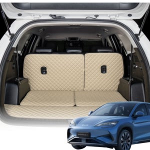 카새로이 BYD 씨라이언7 차량용 오염방지 가죽 퀄팅 차박 트렁크 등받이 매트