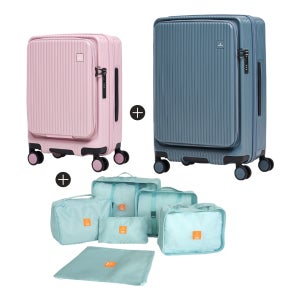 패밀리 트래블 세트 3 리옹 55cm(20인치)+66cm(25인치)+6종파우치 여행용 폴리카보네이트 캐리어