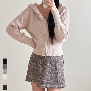 여성 후드집업 가디건 니트 부드러운 빅사이즈 가을 겨울 간절기 블랙 그레이 화이트 브라운