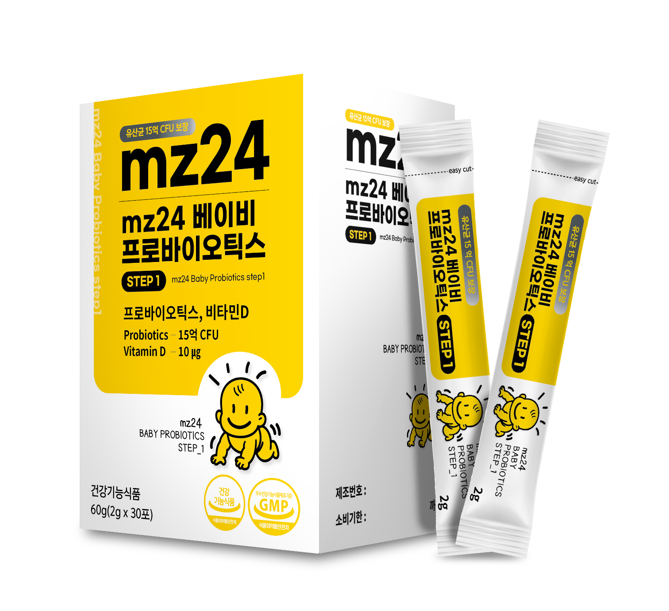 MZ24 아기유산균 스텝1 비타민D 함유 우리 아이 첫 유산균 유아 베이비 돌 엠지24