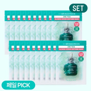 브링그린 징크테카 트러블 세럼 수딩 마스크 10매, 2개