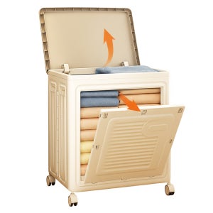 전면 오픈 대용량 리빙박스 150L 바퀴 이동형 폴딩 접이식