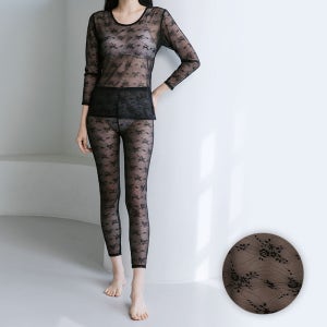 국산 초슬림 여성 망사 내의 상하의 세트