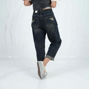 노바디진 레이스배색 여자 미시룩 데일리 봄가을 뒷밴딩 세미배기 스판 청바지 509