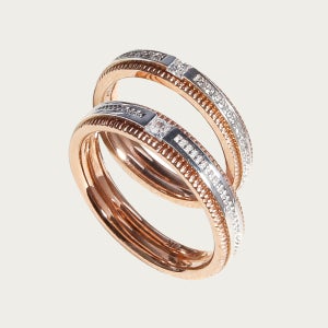 14K 18K 로네뜨 투톤 커플 반지 결혼 웨딩 커플링 예물