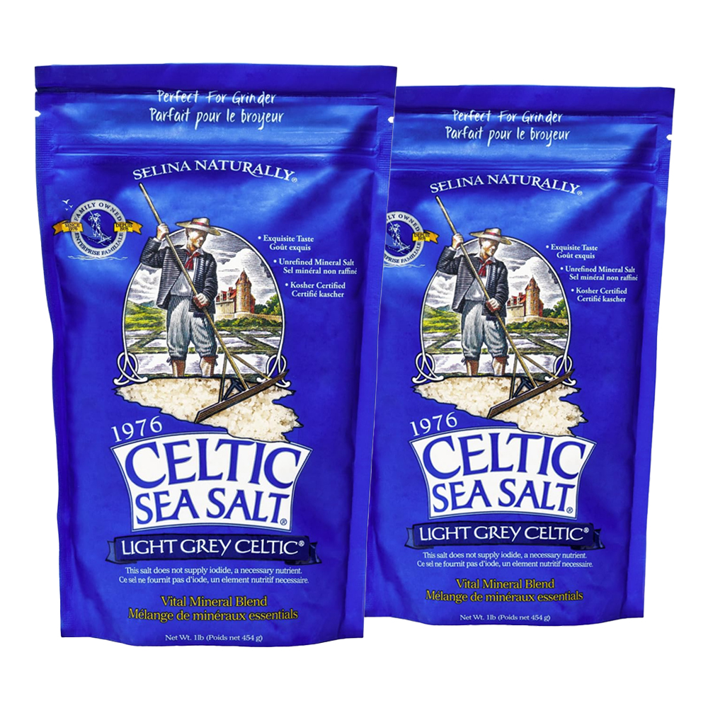 <b>Celtic Sea Salt</b> 셀틱 바다 소금 밝은 회색 필수 미네랄 블렌드 454g 2개