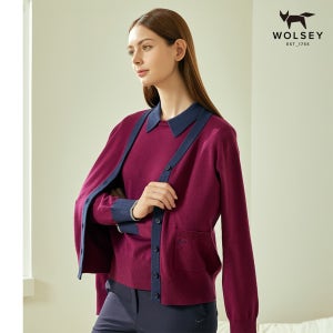 [울시] 25FW 가을 여성 브이넥 가디건 마젠다 핑크