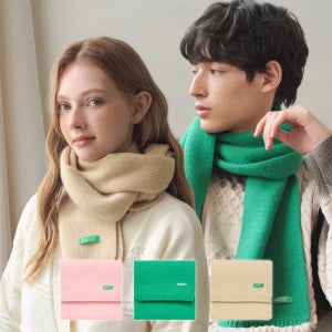 베네통 소프트 컬러 니트 머플러