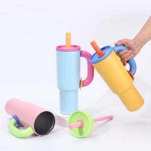 울리요 대용량 텀블러 빨대 손잡이 보온 보냉 텀블러 차량용 1200ml 보온 보냉