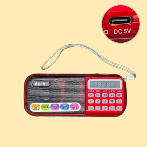 어뮤즈월드 소형 효도 효자 라디오 휴대용 미니 효오디오 재난 노래 SD카드 B898