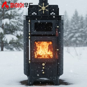 파이어우드 화목펠렛겸용난로 삼손 20~40평 완벽한 고급형 디자인 불멍 가정용 업소용