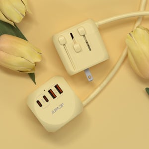 주파집 여행용 멀티탭 어댑터 AD500S 컴팩트 1.8m, 옐로우, 1개