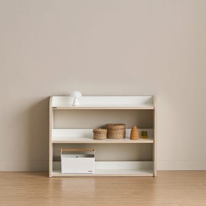 리트리 키즈 교구장 반원 책장 낮은 책장 아기 유아 어린이 830mm, 2단, 크림화이트