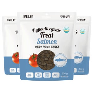 펫생각 연어 가수분해 강아지 간식 미니트릿 알러지 노즈워크 다이어트 훈련 250g, 3개