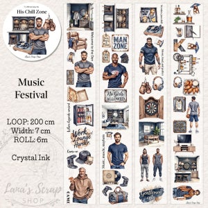 Lana’s Scrap Shop 빈티지 다꾸 마스킹 테이프 His Chill Zone 3D Gloss PET Tape 6m LN 086