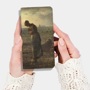 명화 디자인 슬림 지갑 플립 케이스 밀레 073 만종, 갤럭시A21-A21S 공용