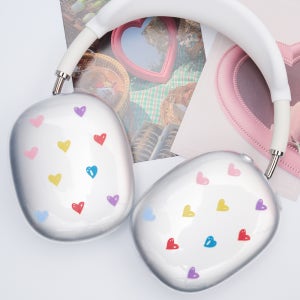 우먼스9999 에어팟맥스 케이스 커버 Airpods Max 하트 투명 이어컵 완벽 호환