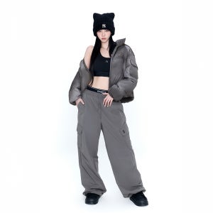 [MLB][카리나착용] 여성 고프코어 기모 카고 와이드팬츠 (3 COLOR)