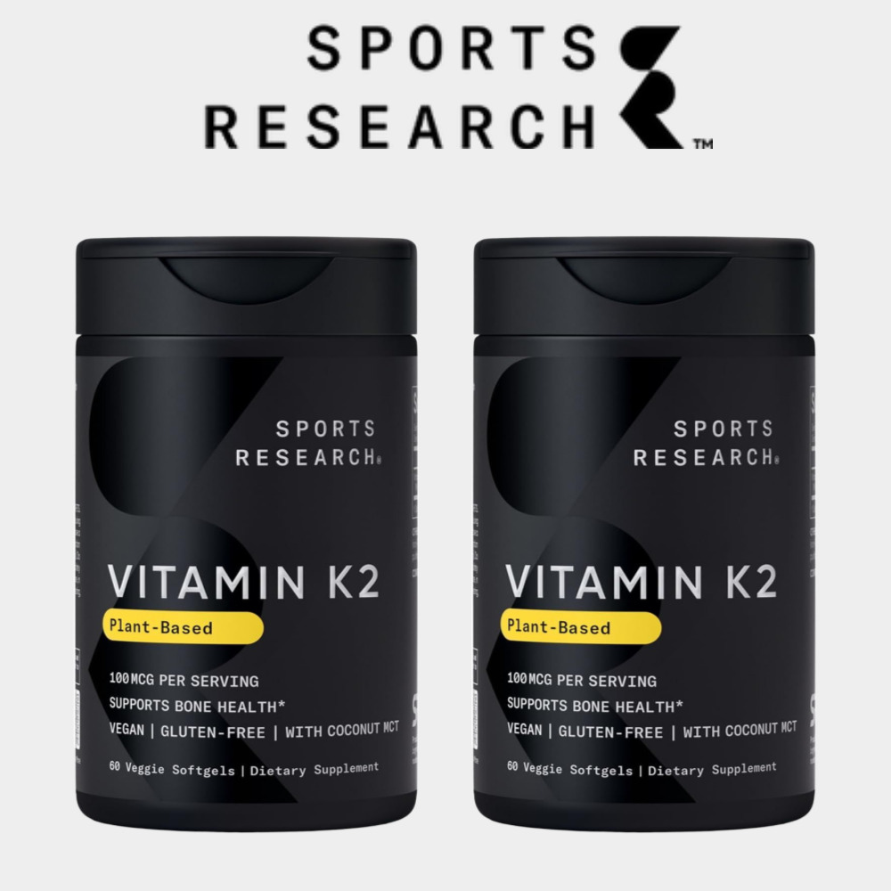 스포츠리서치 <b>비타민K2MK</b>7 메나퀴논 100<b>mcg</b> 60정, 2개