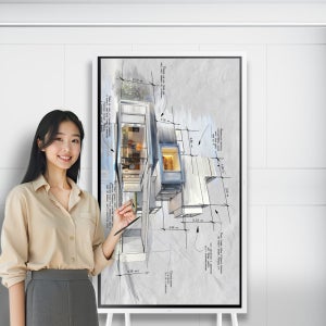 삼성 플립 프로 전자칠판 LH55WMBWBGCXKR 회의실 학교 학원 강의실 세로모드 지원