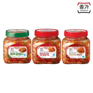 종가 겉절이 1.1kg 1개 + 맛김치 1.2kg 1개 + 전라도 맛김치 1.2kg 1개